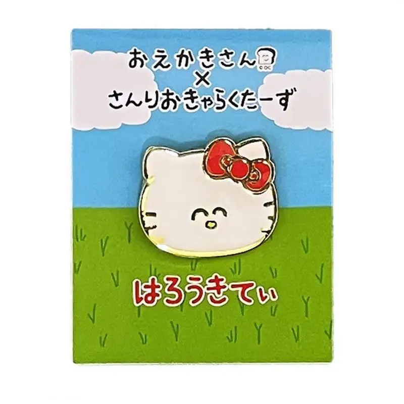 

Оригинальная брошь Sanrio в стиле рисования бейдж Hellokittys Мелодия помпон пурин Hangyodon Kuromi Аниме фигурки персонажей игрушки подарок