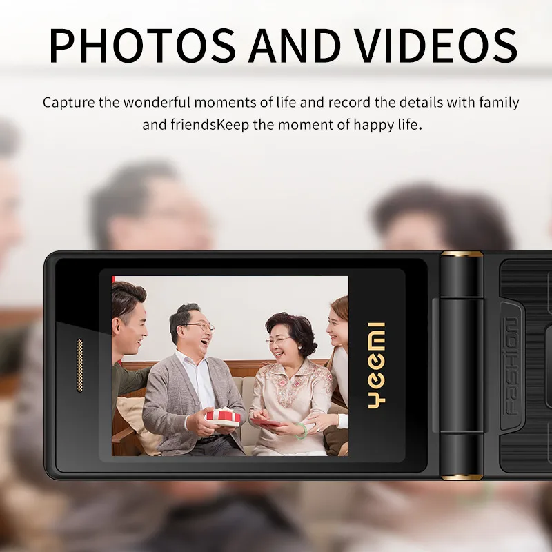 YEEMI M3-1 Flip Mobile Phone For Elderly GSM 2G Real 1800mAh Battery Dual Sim FM Cheap Cellphone Celular 2.8'' Screen 4