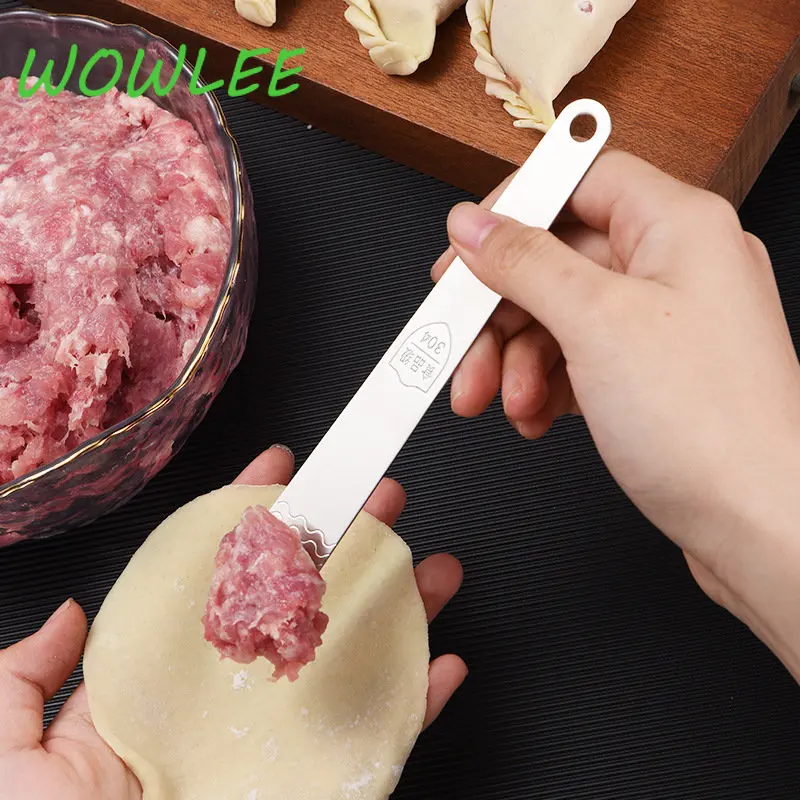 304 Stainless Steel Kitchen Dumpling Stuffing Scoop Wonton Pick Mixing Spoon Tools Sale