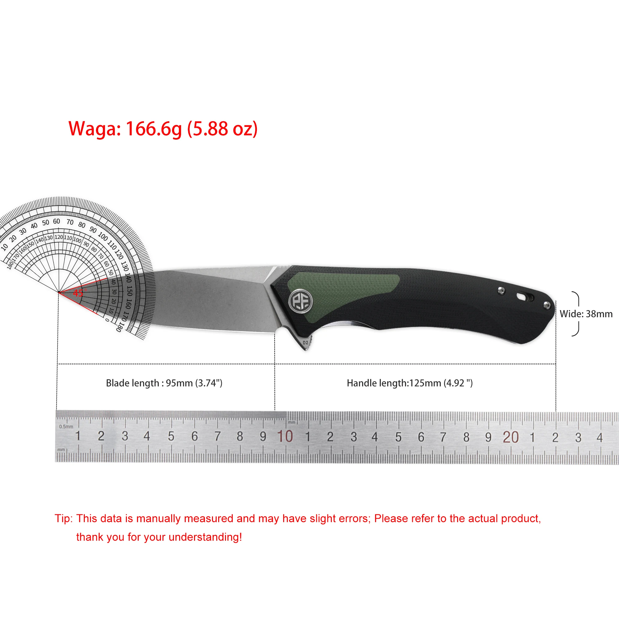 Petrified Fish PF838CS D2 Steel Blade Folding Knife G10+Carbon Fiber Handle Outdoor Camping Hunting EDC Pocket Tool 6