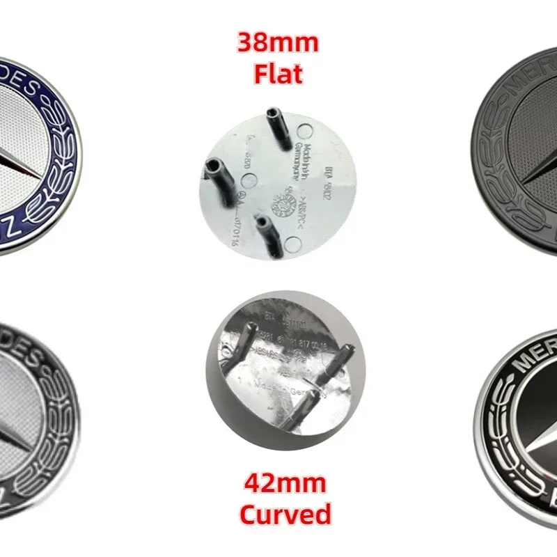 

38/42mm ABS Car Hood Emblem for W203 W204 W168 W176 CLA CLK CLS W124 W205 W211 Car Front Grilled Badge Accessories