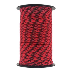 Heavy - Duty Outdoor 4mm Polyester Parachute Cord - 50M (Red and black)