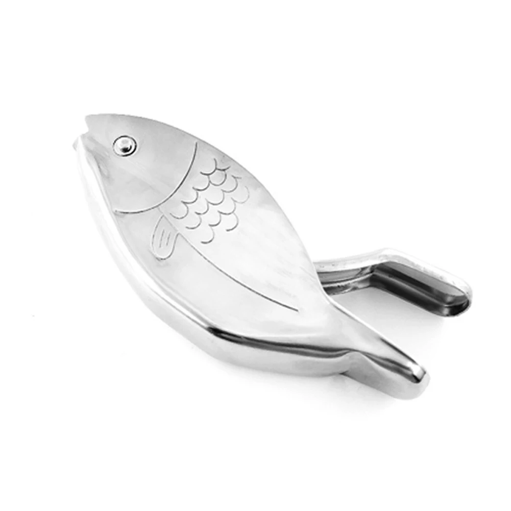 1Pc Stainless Steel Lemon Slice Squeezer Fish Shaped Hand Juicer Citrus Lime Orange Fruit Press Manual Juice Crusher