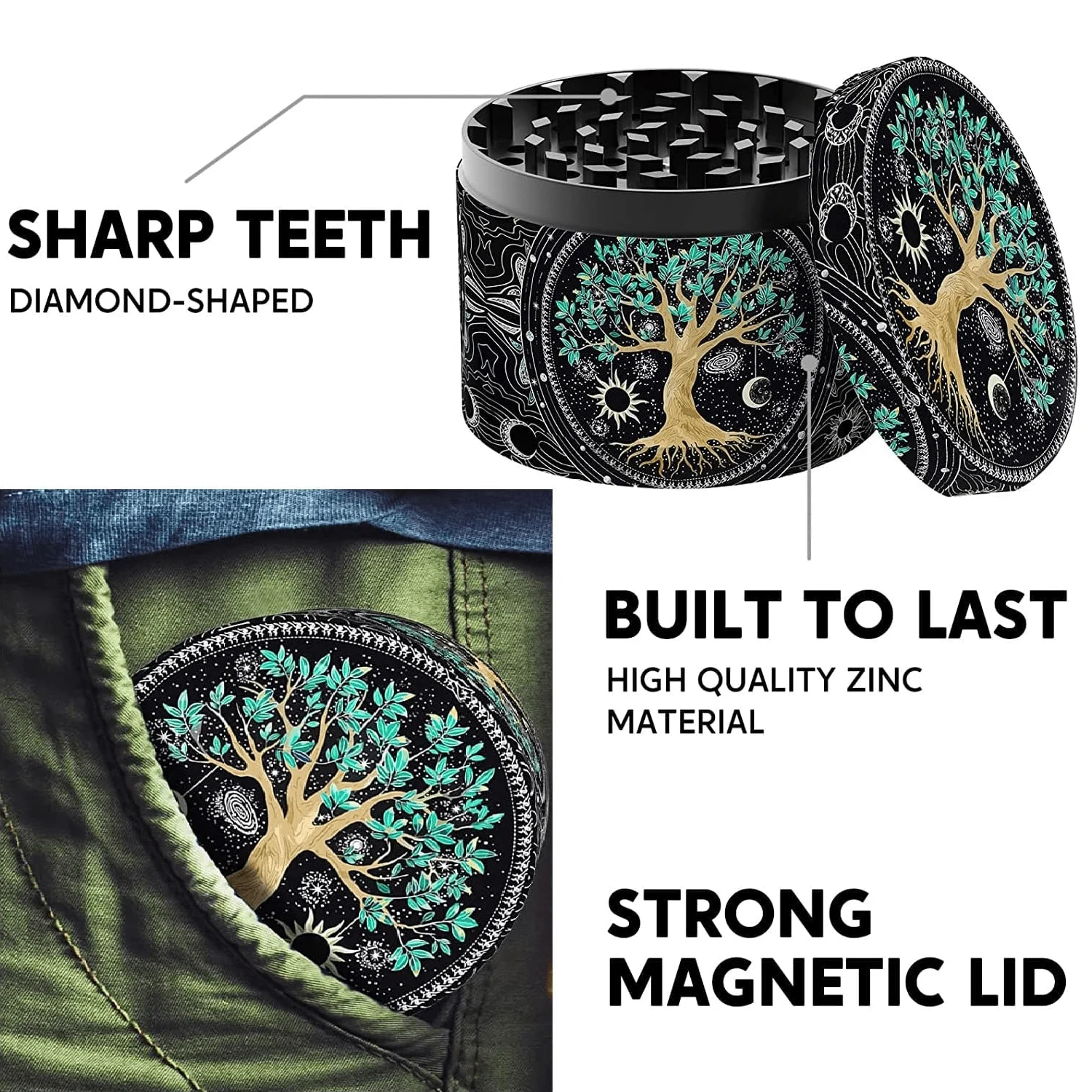 The Tree of Life Rolling Tray and Grinder 1/2pcs 5