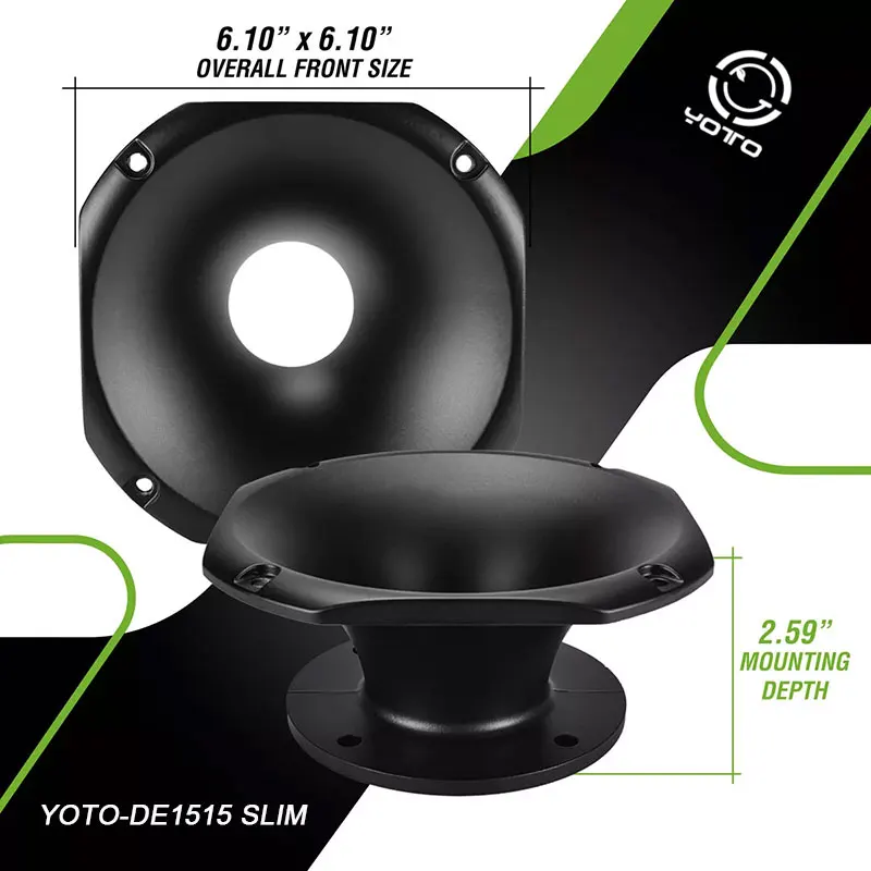 PRO-DE1515H High Quality 158mm Square DE1515H Aluminum 2" Bolt On Speaker Horn