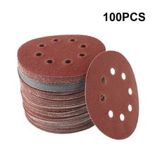

100pcs 125mm Sandpaper Round Shape Sanding Discs Hook Loop Sanding Paper Buffing Sheet Sandpaper 8 Hole Sander Polishing Pad