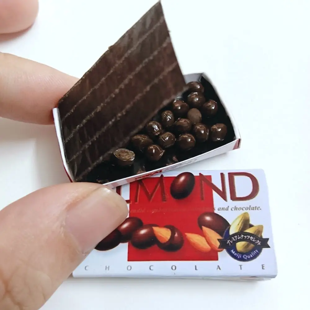 1 Box + Chocolate Balls 1/6 Scale Dollhouse Miniature Chocolate Bean for Blyth Barbies BJD OB11 Doll House Kitchen Play Toys 3