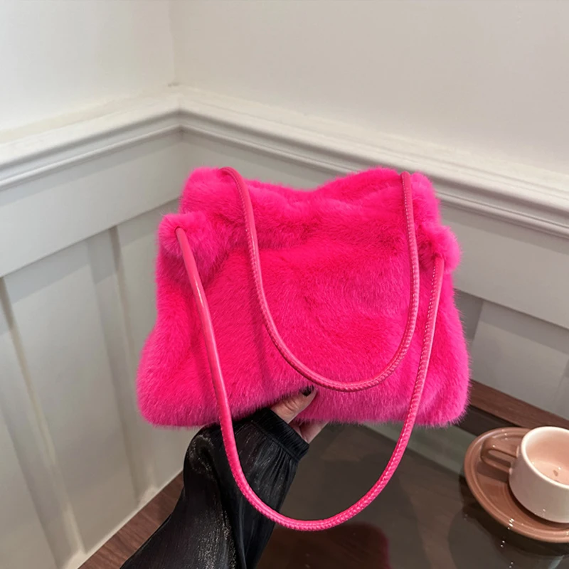 Fashion Plush Autumn And Winter Simple One-shoulder Messenger Bag
