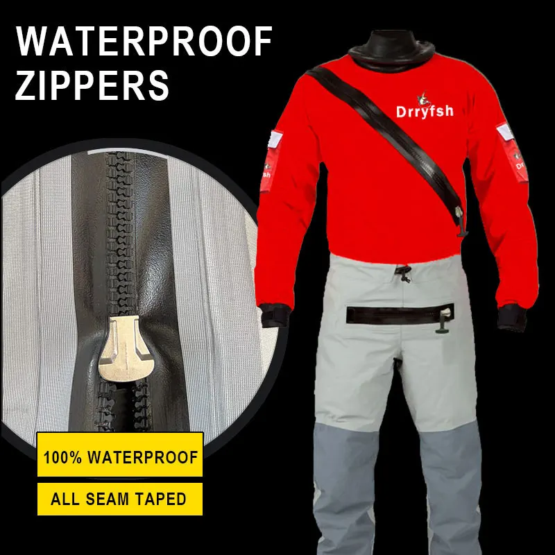 Men's Kayak Drysuits for Wakeboarding Waterskiing Fishing Kayaking Stand Up Paddle Windsurfing Sailing