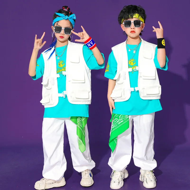 

Kids Hip Hop Clothing Sweatershirt Jacket Tops Tactical Cargo Shorts For Girls Boys Dance Costume Clothes Street Wear