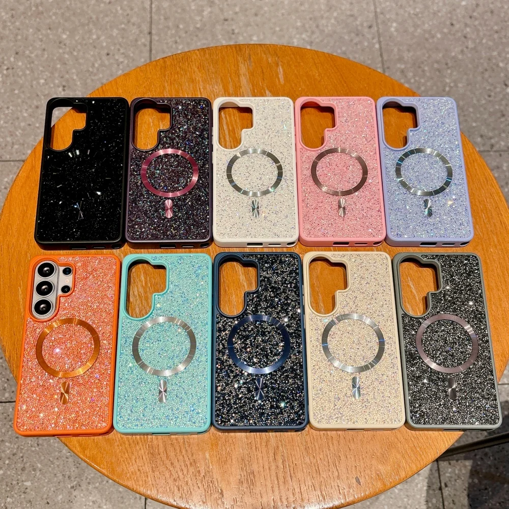 Diamond Magnetic Shockproof TPU Case with Bling Glitter and Soft Bumper