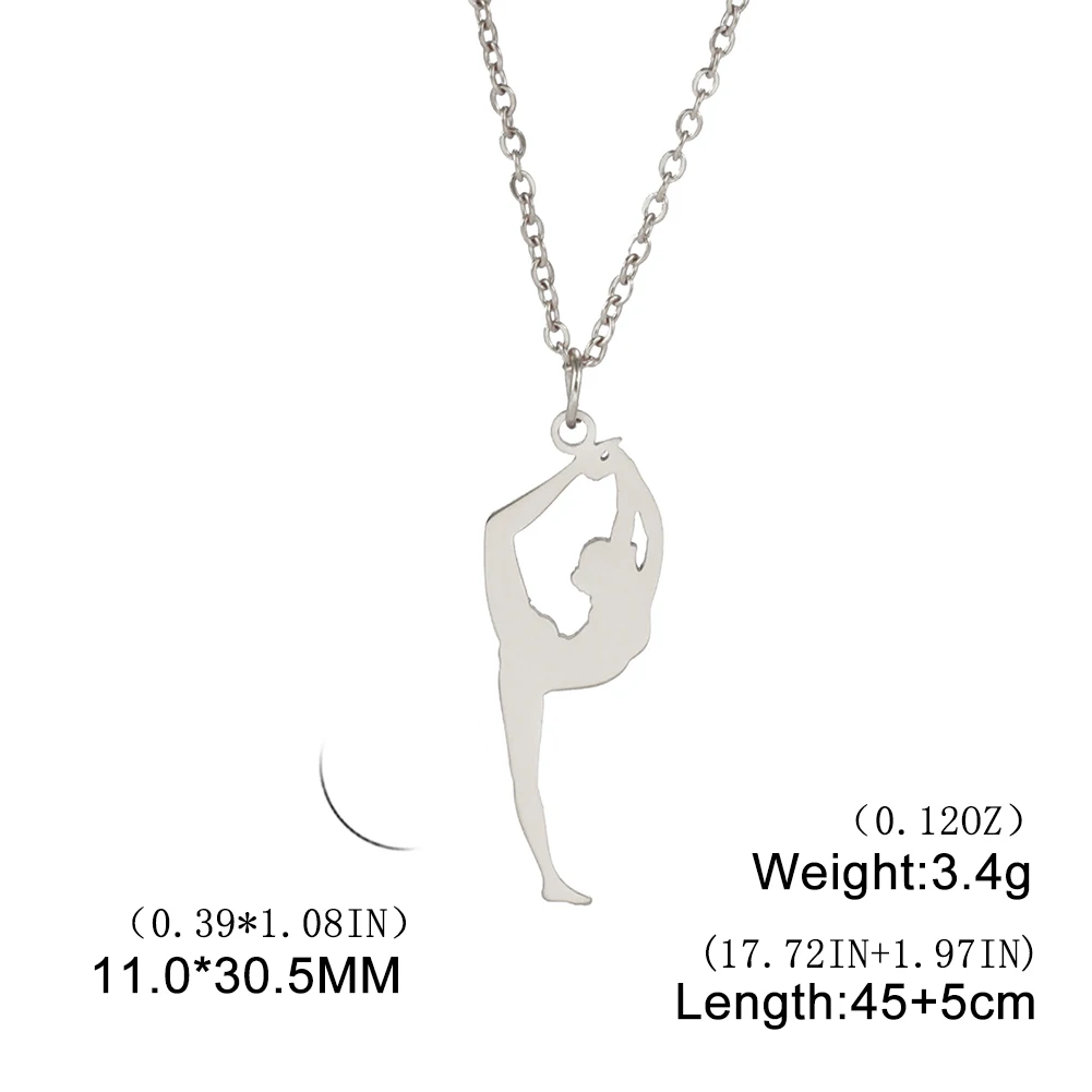 Elegant Rhythmic Gymnastics Stainless Steel Necklace – Trendy 2024 Jewelry