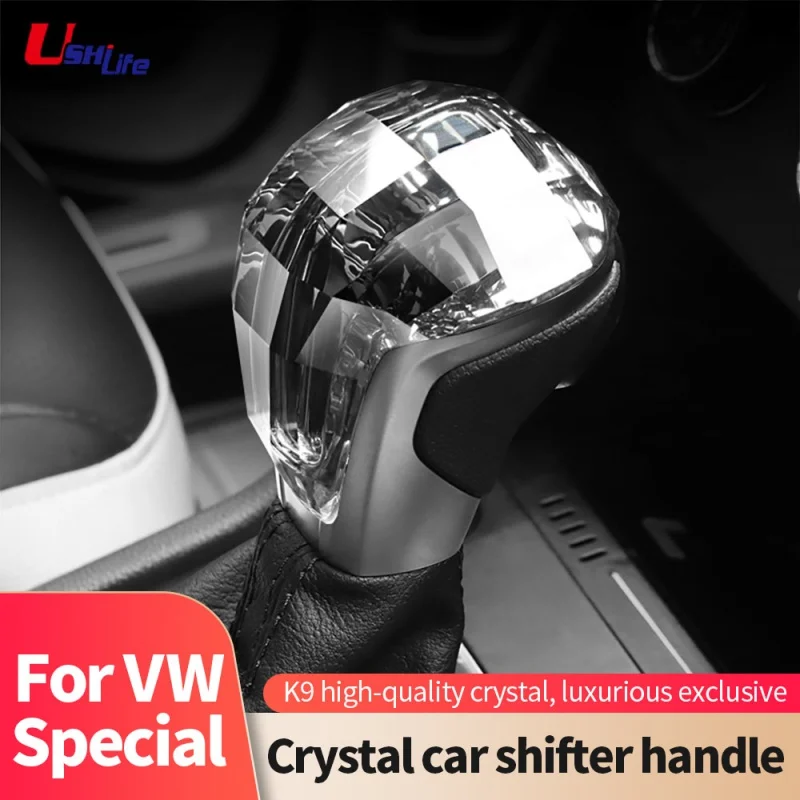 For VW Volkswagen Tiguan Phideon 2016-Present Crystal Gear Shift Knob Handle Anti Abrasion Scratch Car Accessories Modification