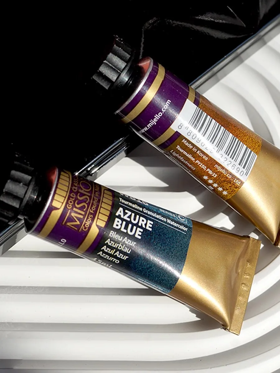 MISSION Gold Glass Tourmaline two tone GRANULATION Watercolors 15ml Artist Beginner Drawing acuarela pigments