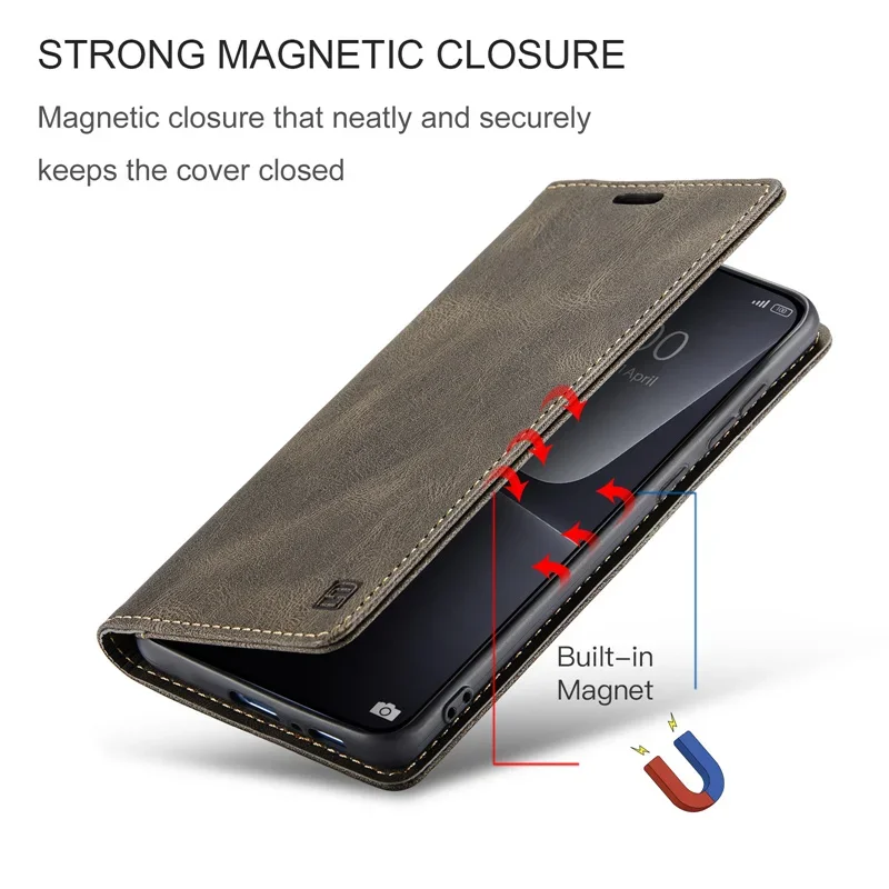 Premium Magnetic Leather Flip Wallet Phone Case with Card Holder
