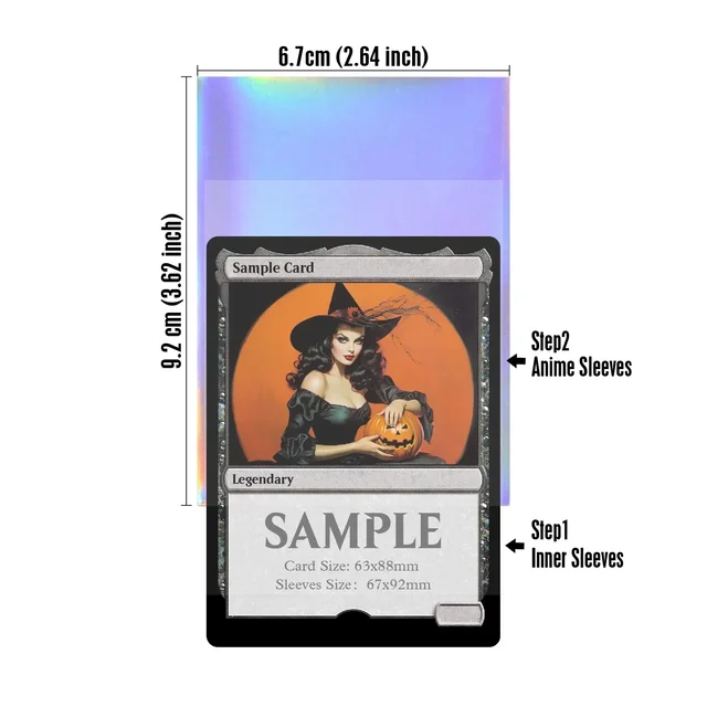 60PCS Foil Cynthia Card Sleeve Holographic Anime Girl PTCG Standard Size Card Protectors Table Game Protective Cover 67x92mm 6