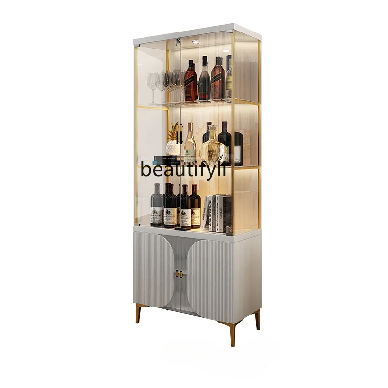 

Wine Cabinet Modern Minimalist Living Room Wall Glass Wine Cabinet Display Light Luxury High-End Wine Cabinet