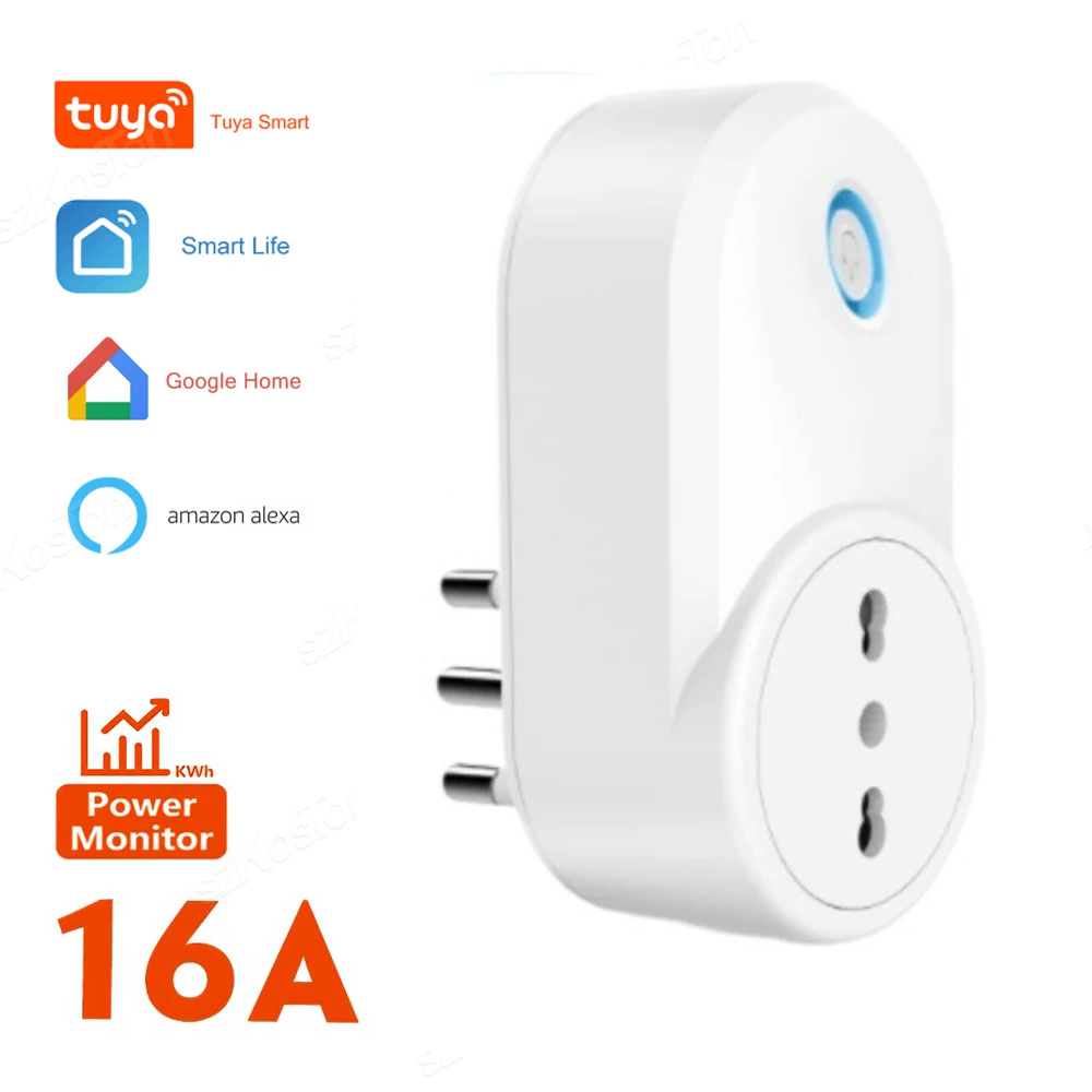 Tuya Wifi Smart Plug 16A Italy Smart Home Wireless Power Socket Outlet Timer  Home Appliance Voice Control for Alexa Google - AliExpress