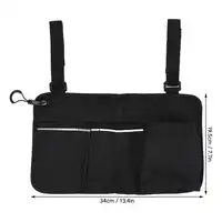 Wheelchair Armrest Side Storage Bag Waterproof Portable Pocket with Reflective Strip for Seniors Elderly Wheelchair Accessories 1