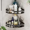 Bathroom Shelf Aluminum Alloy Shampoo Storage Rack Without Drilling Wall Mounted Shower Corner Shelves Bathroom Accessories 2