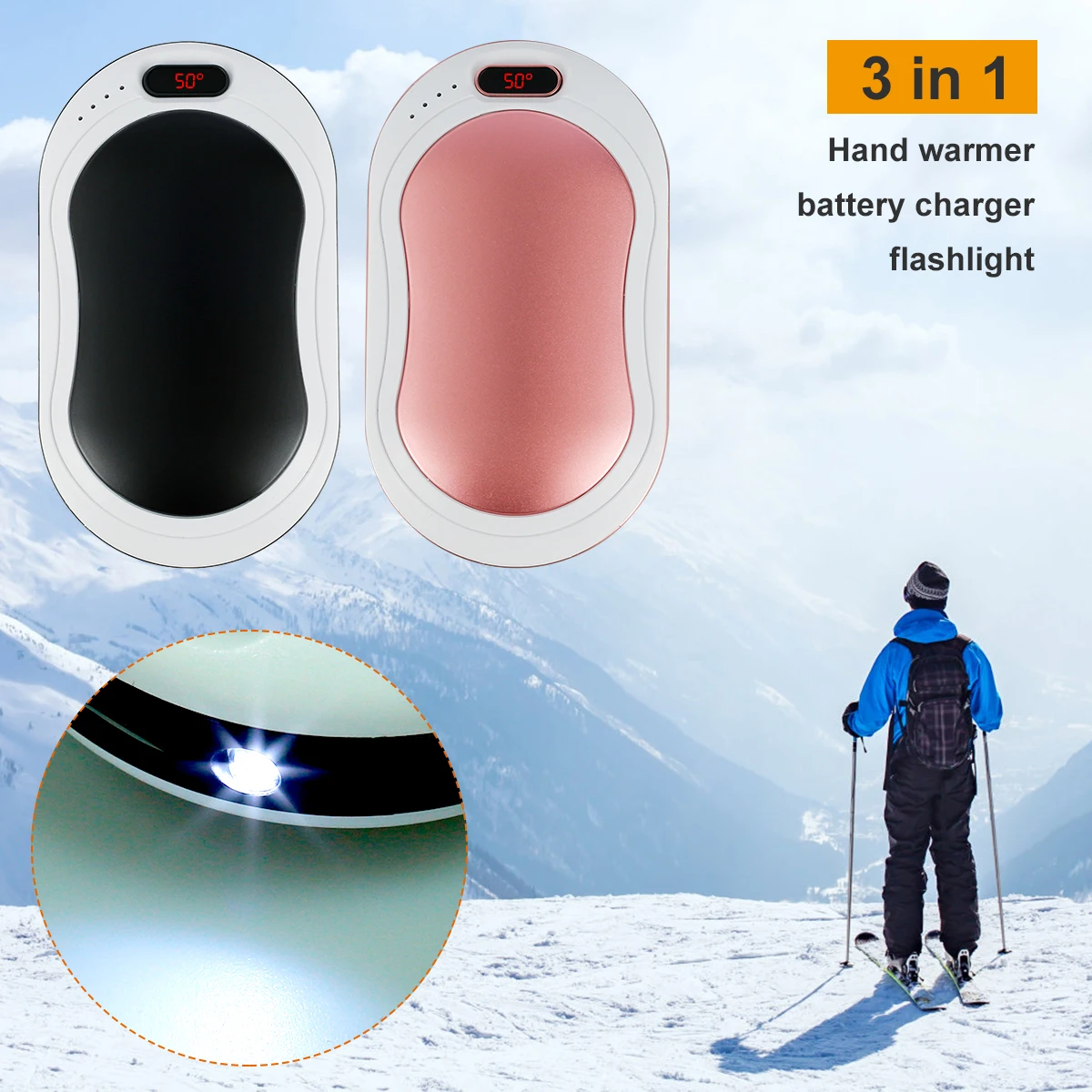 

Электрические подогреватели для рук 10000 мАч, перезаряжаемый телефон 2 в 1, внешний аккумулятор с цифровым дисплеем, 3 уровня нагрева, многоразовый портативный