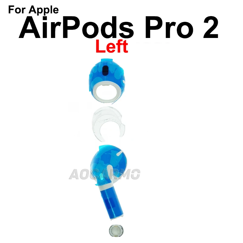 Aocarmo For Apple AirPods Pro 2 A2931 A2699 A2698 Earphone Housing Full Set Case Cover Left Right Shell Repair Replacement Part