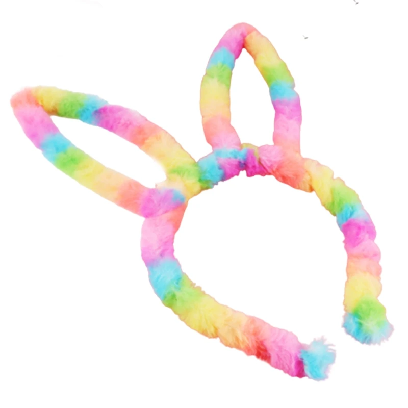 

Soft Bunny Ears Headband Cartoon Animal Hair Hoop Fluffy Rabbit Ears Hairbands Easter Christmas Halloween Headpiece Dropship