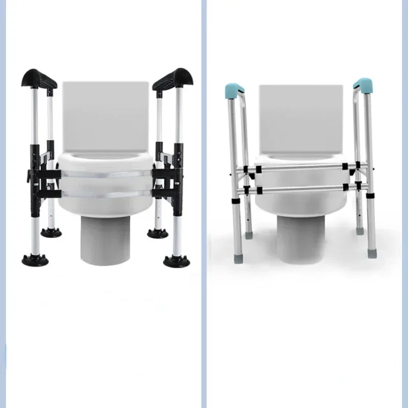 Elderly Toilet Seat with Handrails - Punch-Free Safety Bracket, Power-Assisted Up Railings, Strong Load Bearing for Stability 5