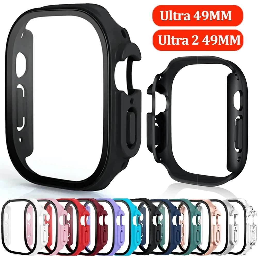 Apple Watch Screen Protector Case Watch Screen Protector Case Watch Accessories Watch Screen Protector Glass Cover For Apple Watch Ultra 2 49mm Screen Protector Cover PC Bumper Tempered iwatch series ultra 1 2 Protective