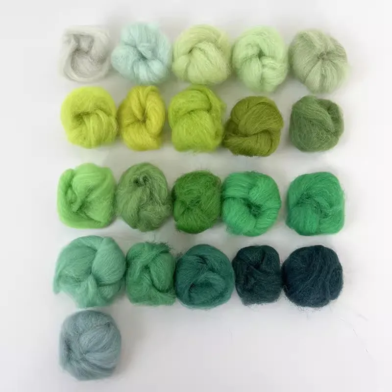 Wool Fibre for Needle Felting Wet Felting Wool Handmade Spinning DIY Craft Materials 66S
