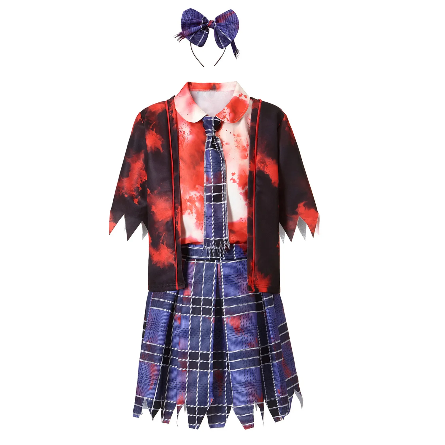Halloween Costumes for Women Cosplay Nurse Dress Student Uniforms Queen Skirt Ladies Bloodstained Silk Stockings Ghost Vampire