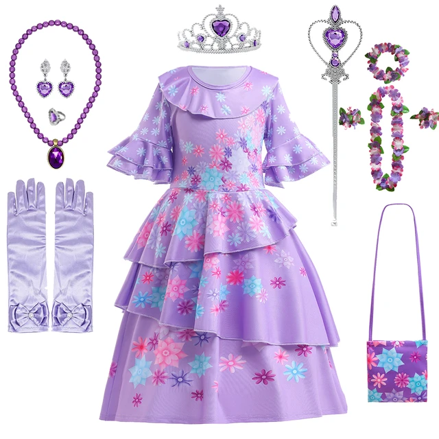 New Kids Clothes Girls Encanto Madrigal Cosplay Costume Fancy Dresses For  Carnival Halloween Princess Dress Clothing And Bag - Kids Cospaly Dresses -  AliExpress