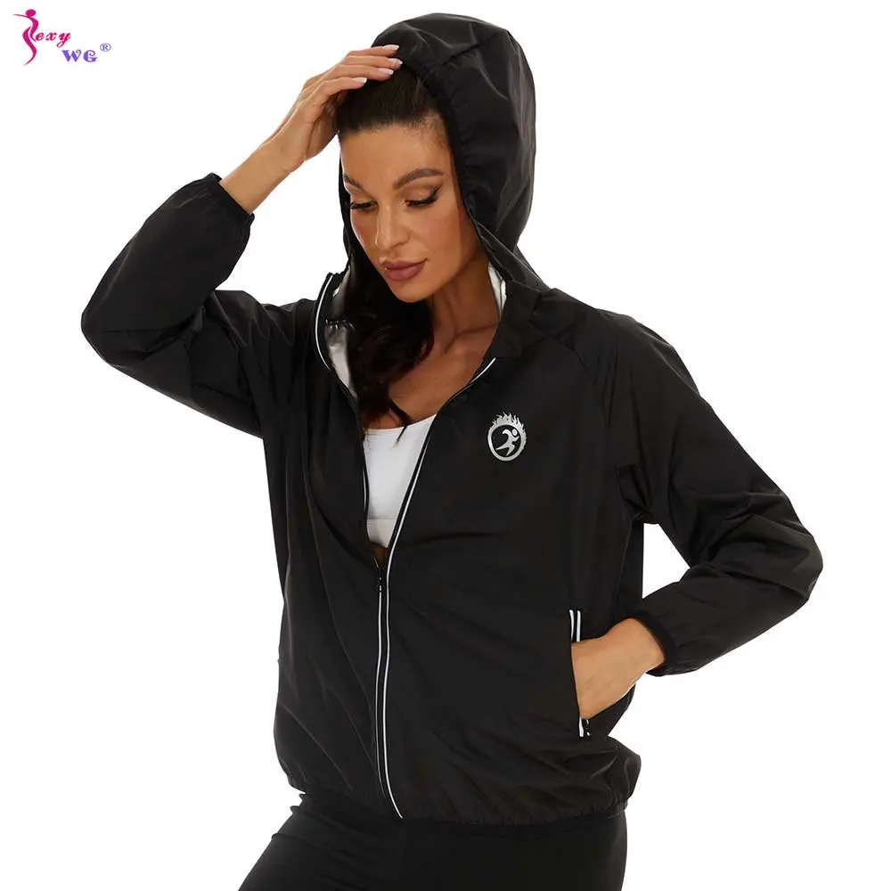 

SEXYWG Sauna Jacket for Women Weight Loss Top Thermos Sportwear Ladies Body Shaper Workout Sport Gym Fitness Clothing Female