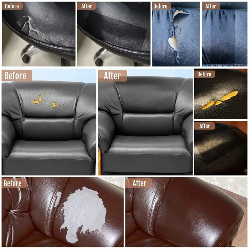Self Adhesive Leather Patch PU Fabric Car Seat Couch Fix Hole Decal Strong Viscosity Stick-On Leather Sofa Repair Refurbishment Leather Patch Leather Repair Leather Repair Patch Leather Repair Material Self Adhesive Leather Sticker