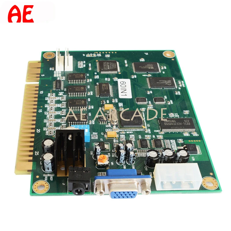 60 In 1 Jamma 아케이드 보드 CGA VGA 수직 출력 레트로 클래식 수평 내구성 멀티 케이드 PCB 마더 보드 아케이드 게임