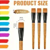 5Pieces Flat Paint Brushes, 3/4 Inch, Watercolor & Acrylic, Synthetic Nylon, Ideal for Painting, Oil, Fine Crafts, Face, Body A 3