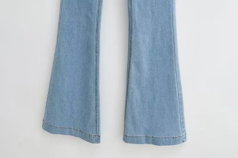 Pantalones vaqueros acampanados de verano para mujer, pantalones vaqueros largos ajustados, pantalones vaqueros elásticos azules de moda Y2K, pantalones vaqueros de cintura alta 2025