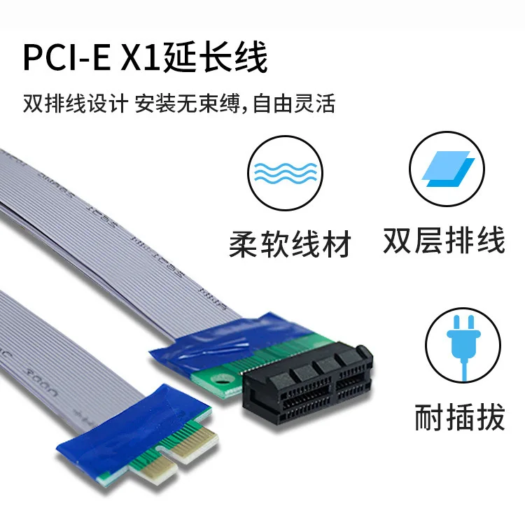 Pci Expres x1 Pci e Riser Extender Extensão Fita Flex Relocalização Cabo - Imagem 2