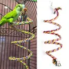 Bird Perch Toy Spiral Cotton Rope Chewing Bar Parrot Swing Climbing Standing Toys with Bell Bird Supplies 1