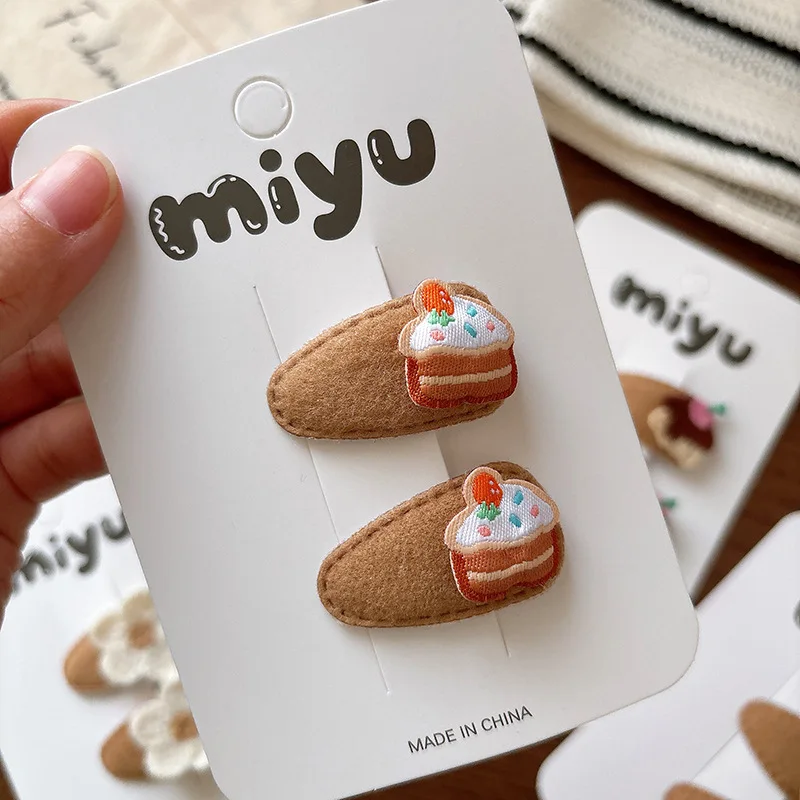 New  Milk Coffee Color Versatile Small Water Drop Children Bangs Hairpin Baby Flower Cartoon BB Clip