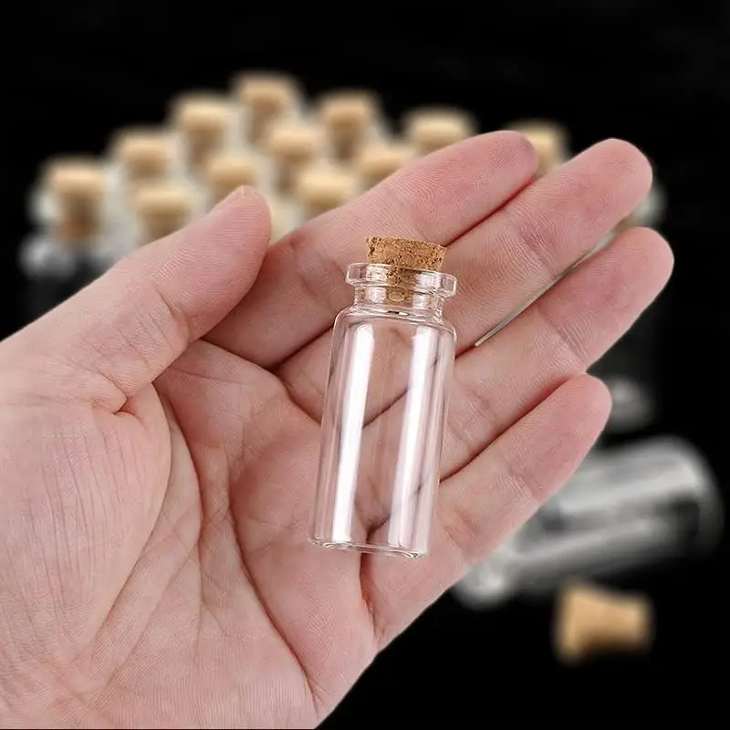 Transparent Small Glass Bottles with Cork Tiny Empty Tiny Jars DIY Craft Vials Wishing Bottles Birthday Wedding Party Favor Gift