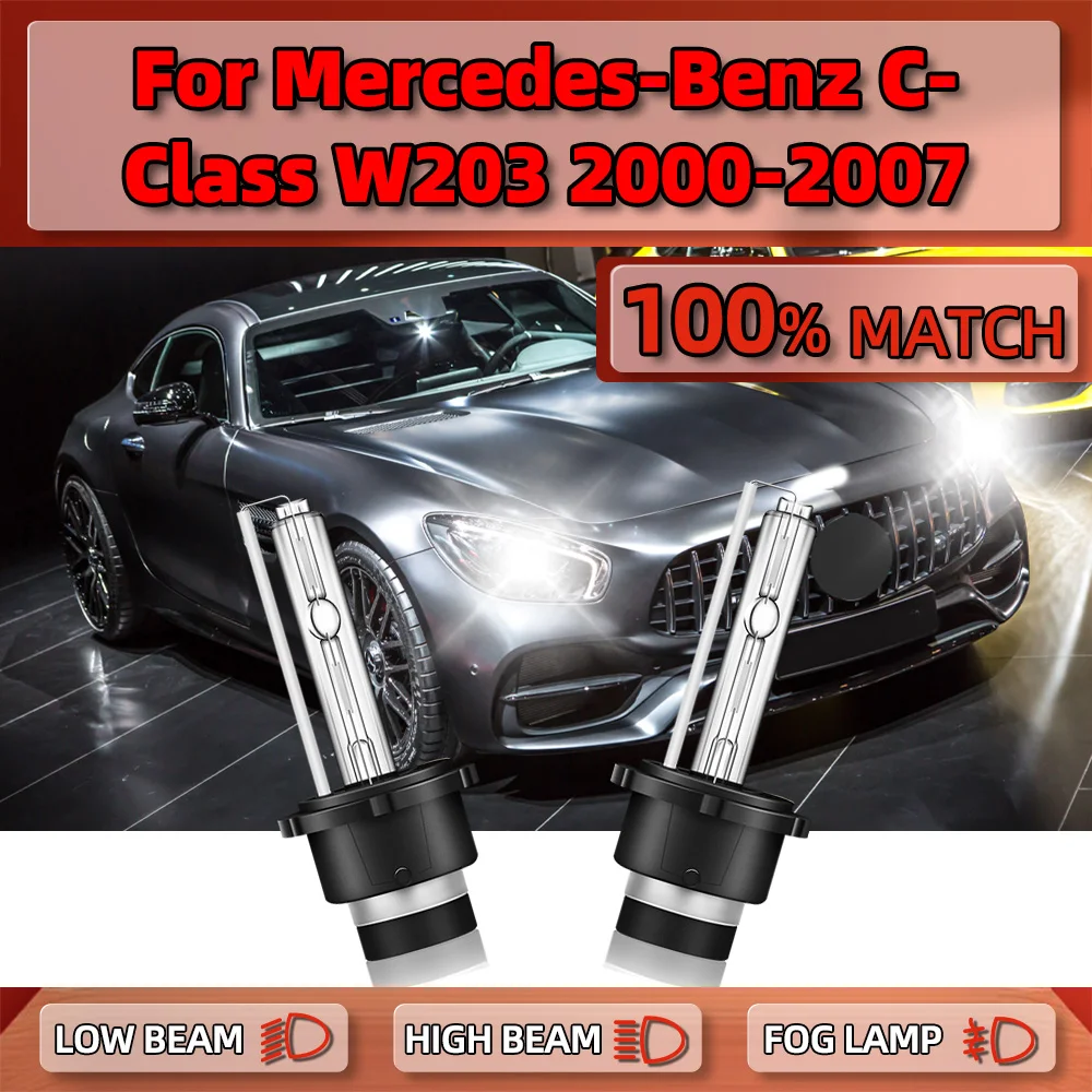 

2PCS 35W D2S Xenon Car Light 20000LM HID Xenon Headlight Bulb 6000K For Mercedes-Benz C-Class W203 2000-2003 2004 2005 2006 2007