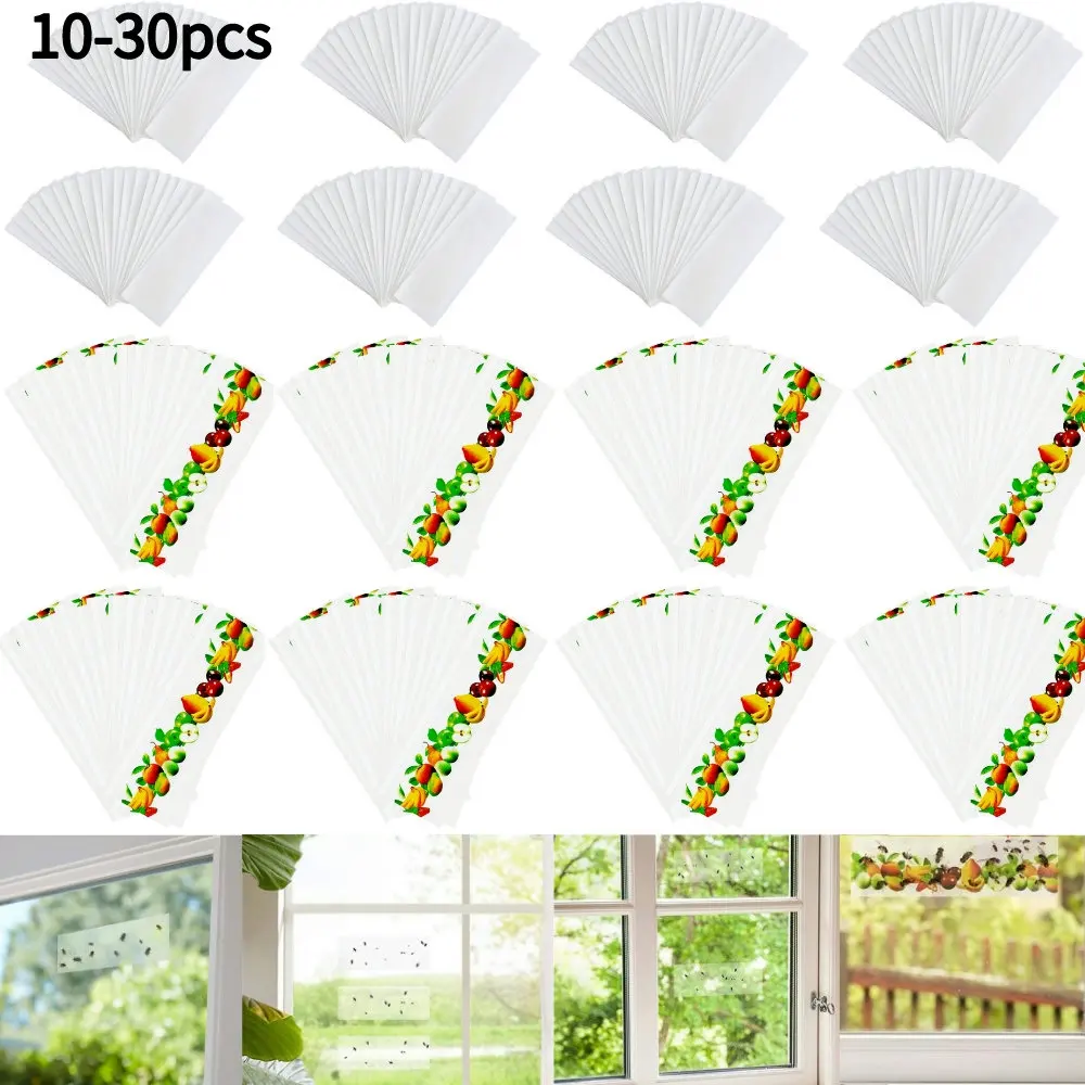 30 Pcs Window Fly Traps for Indoor, Fly Paper Sticky Strips, Fly Catcher  Clear Windows Trap for Home, House Fly Killer Lady Bug Traps Indoor