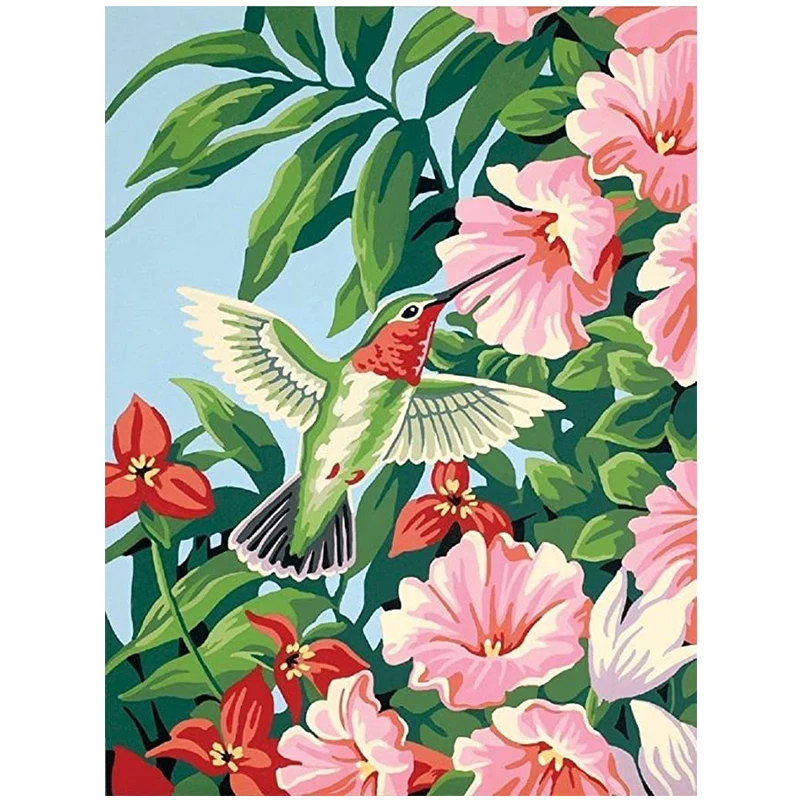 

Hummingbirds 5D DIY Diamond Painting Cross Stitch Kits Birds Flowers Full Square Diamond Mosaic Embroidery Paintings Home Decor