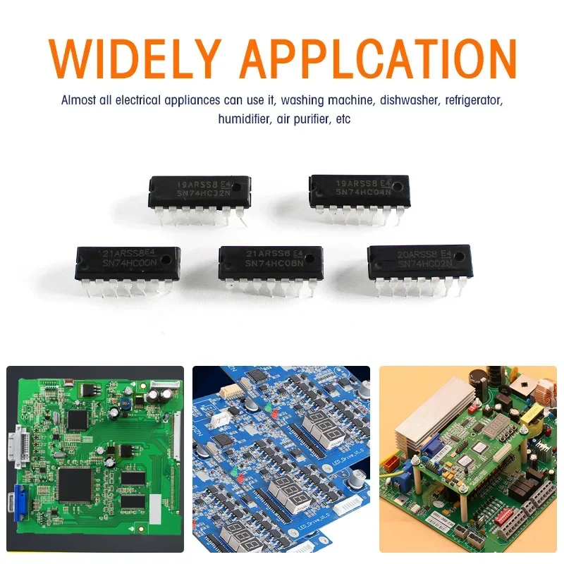 50PCS Integrated Circuit Logic IC 74HC/ 74LS DIP-14 5 values IC Chip Assortment Kit Electronic Component