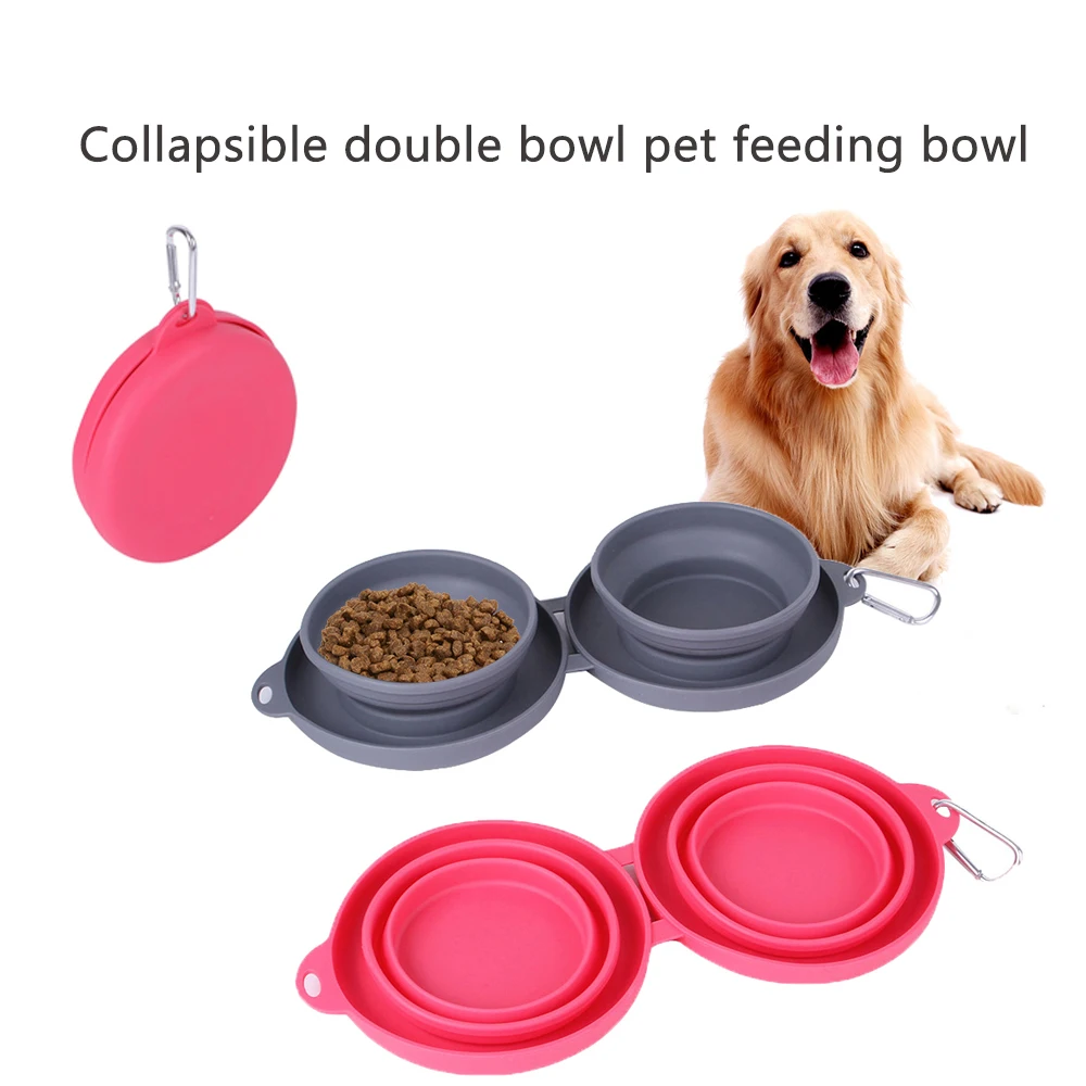 Dog Feeding Bowl Thicken Silicone Water Bowl Outdoor Travel Pet