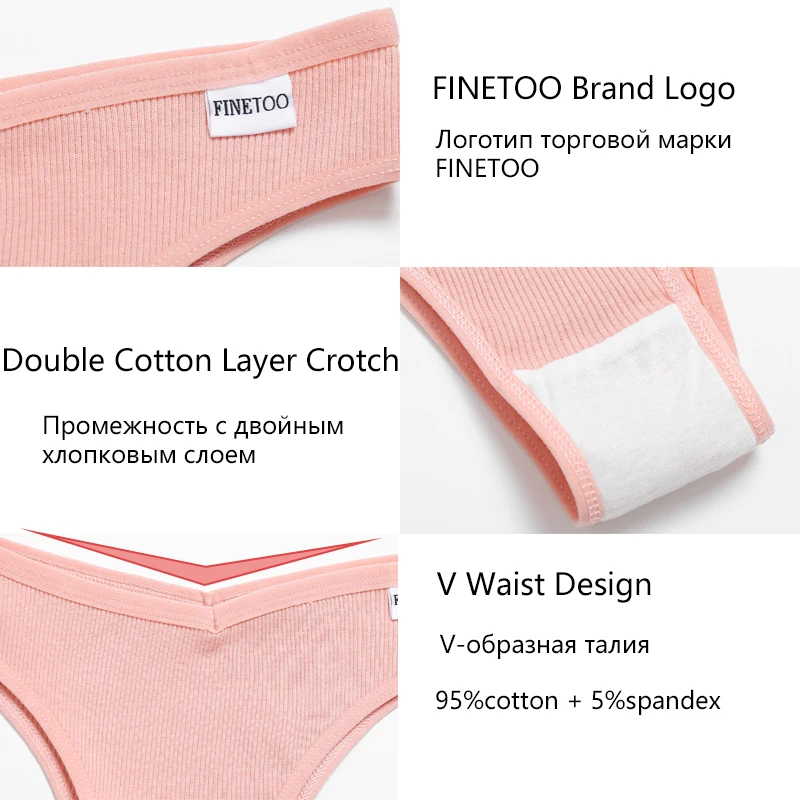 Women Underwear 7Pcs Cotton Striped Brazilian Panties Low-Waist Breathable
