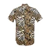 Men's Leopard 3D Printed Shirts For Men Short Sleeve Button Down Casual Shirt Ropa Hombre New Mens Blouses Clothing Quality Tops 3