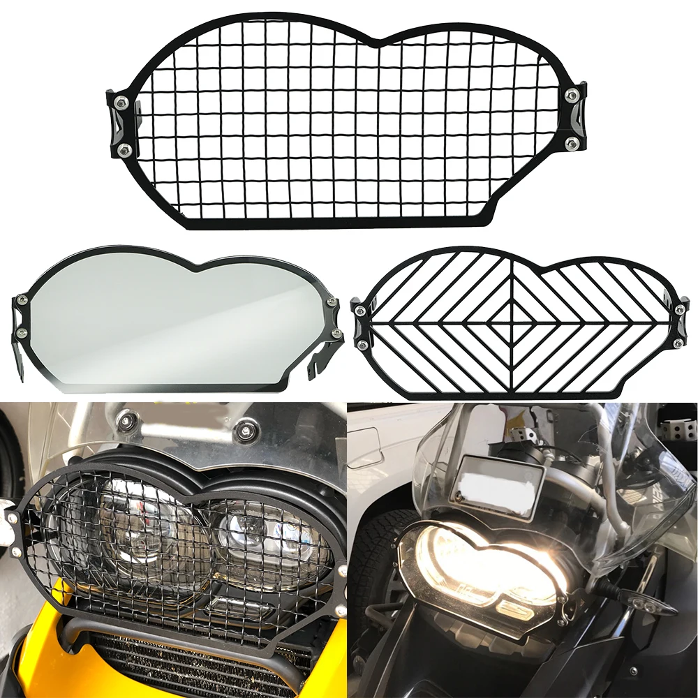 Black Stainless Steel Headlight Protector Grille For BMW R1200GS (2004-2012)