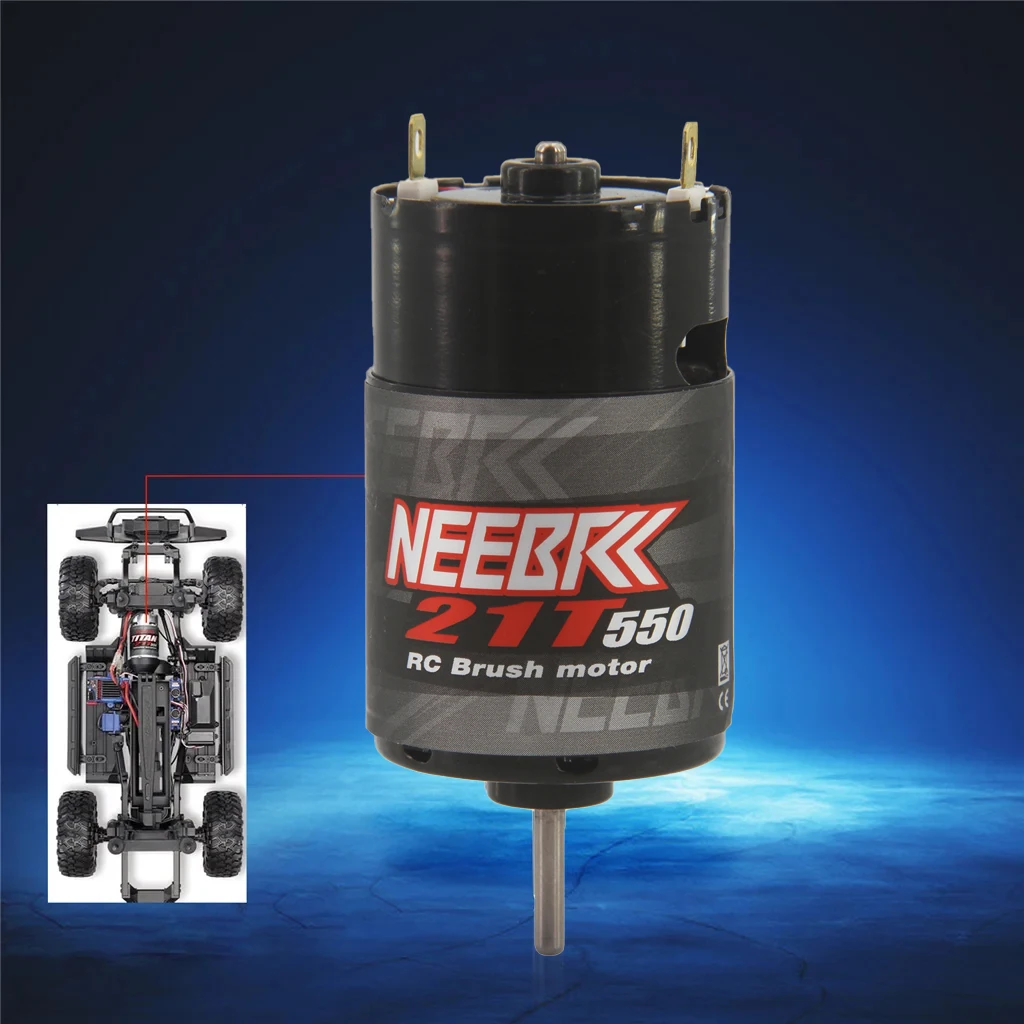 Moteur 550 brossé étanche NEEBRC avec connecteurs et câbles de puissance